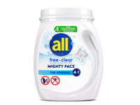 All 4 In 1 Free Clear Mighty Pacs Detergent Pacs, The Original, 88.86 oz/2.51 kg, 134 Count - thumbnail 1