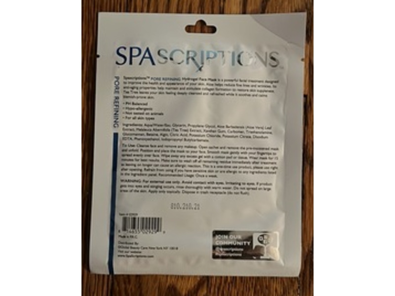 SpaScriptions Pore Refining Hydrogel Face Mask Sheet