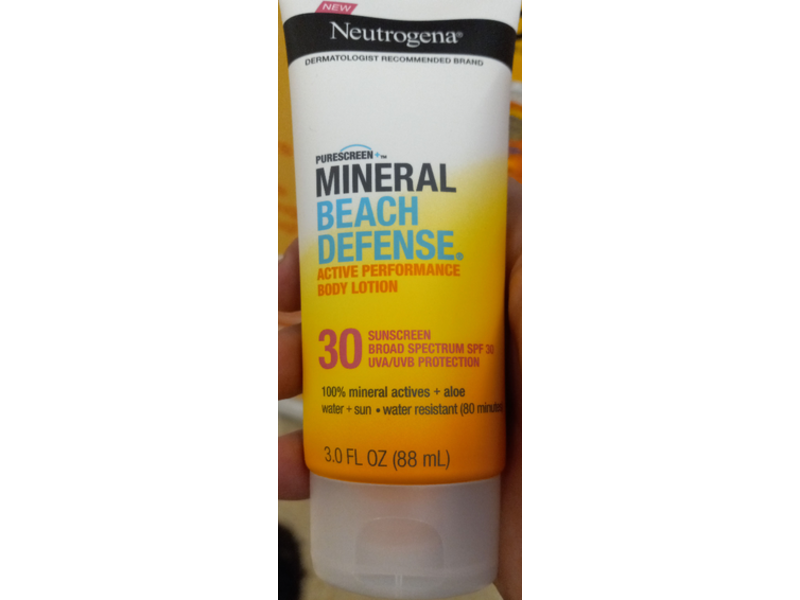 Neutrogena Purescreen + Mineral Beach Defense Sunscreen Body Lotion, SPF 30, 3 oz/88 mL