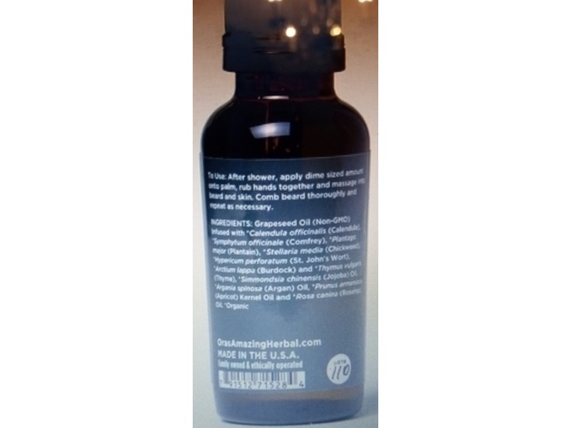 Ora's Amazing Herbal Hair & Beard Oil, 1 fl oz/28 g