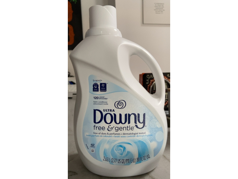 Downy Ultra Free & Gentle Liquid Fabric Conditioner, 120 Loads, 88 fl oz/2.63 L
