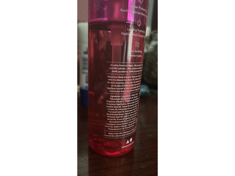 Athena Club Glossy Shave Oil, Super Pink, 8 oz/236 mL