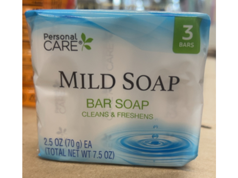 Personal Care Mild Bar Soap, Cleans & Freshens, 2.5 oz/70 g, Pack Of 3