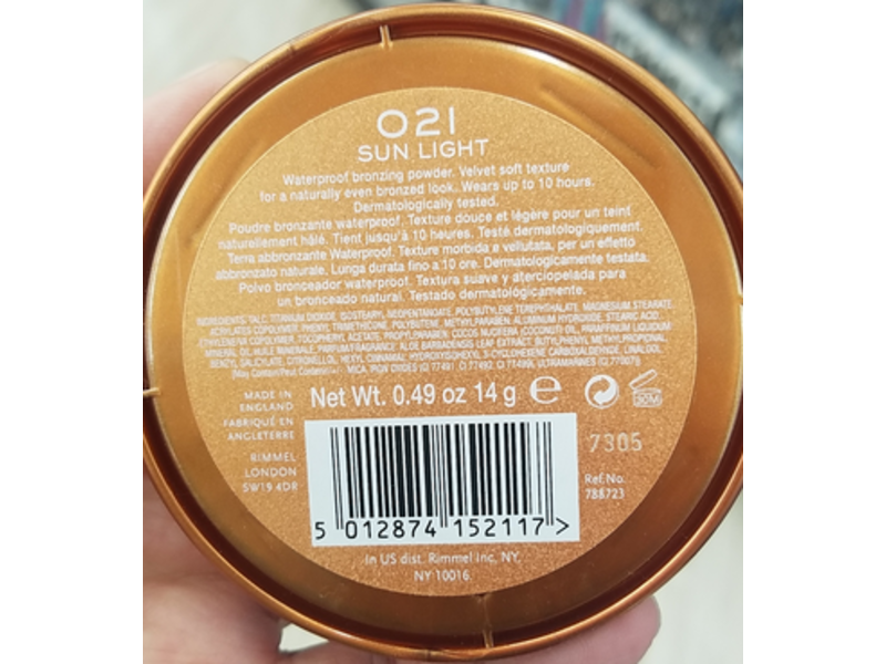 Rimmel London Natural Bronzer, Sun Light, 0.49 oz / 14 g