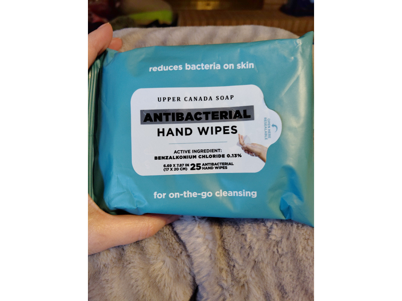 Upper Canada Soap Antibacterial Hand Wipes, 25 Count