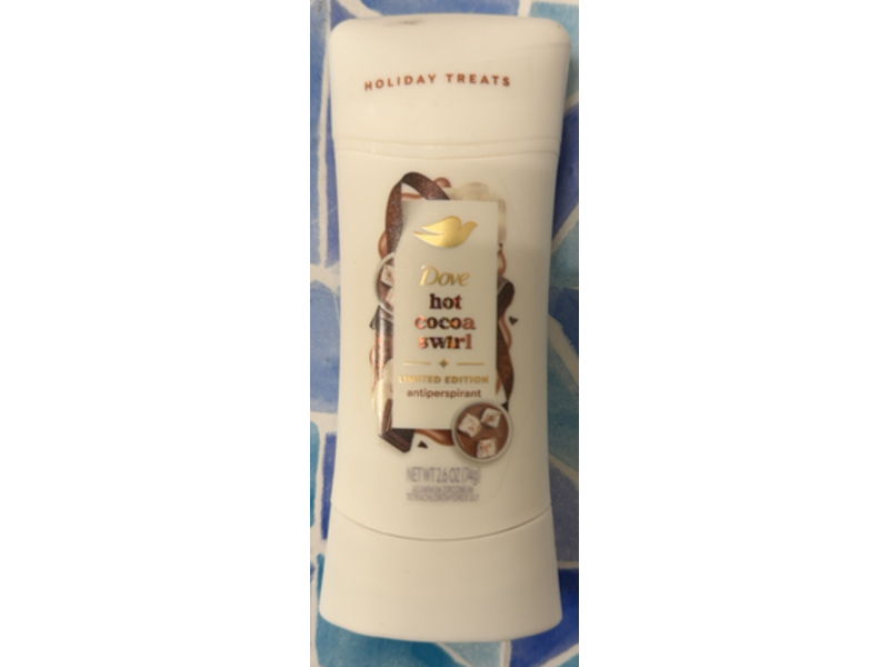 Dove Beauty Limited Edition Holiday Treat Antiperspirant, Hot Cocoa Swirl, 2.6 oz/74 g