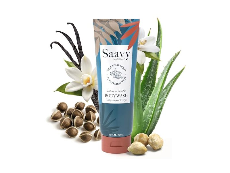 Saavy Naturals Body Wash, Tahitian Vanilla, 8.5 fl oz/250 mL