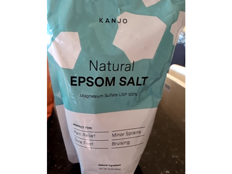 Kanjo Natural Epsom Salt, 16 oz/464 g