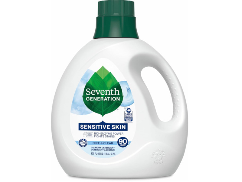 Seventh Generation Laundry Detergent, Free & Clear, 90 Loads, 135 fl oz/3.9 L