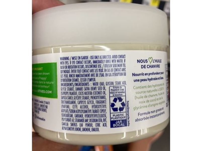 St. Ives Soothing Body Cream, Cannabis Sativa (Hemp) Seed Oil & Matcha, 10 oz/283 g