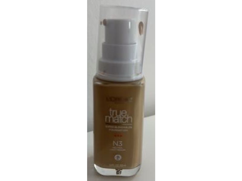 L'Oreal Paris True Match Super Blendable Foundation, SPF 17, N3, Light Medium, 1 fl oz/30 mL