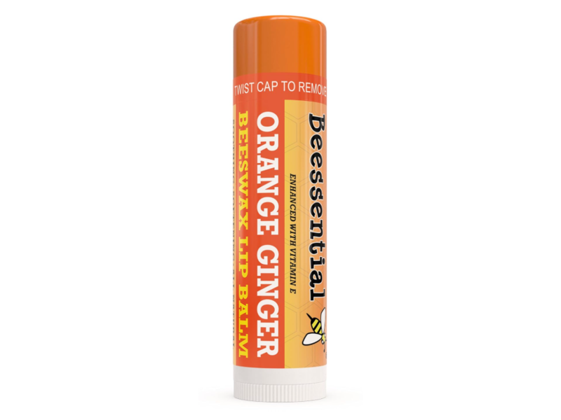 Beessential Beeswax Lip Balm, Orange Ginger, 0.15 oz/4.25 g