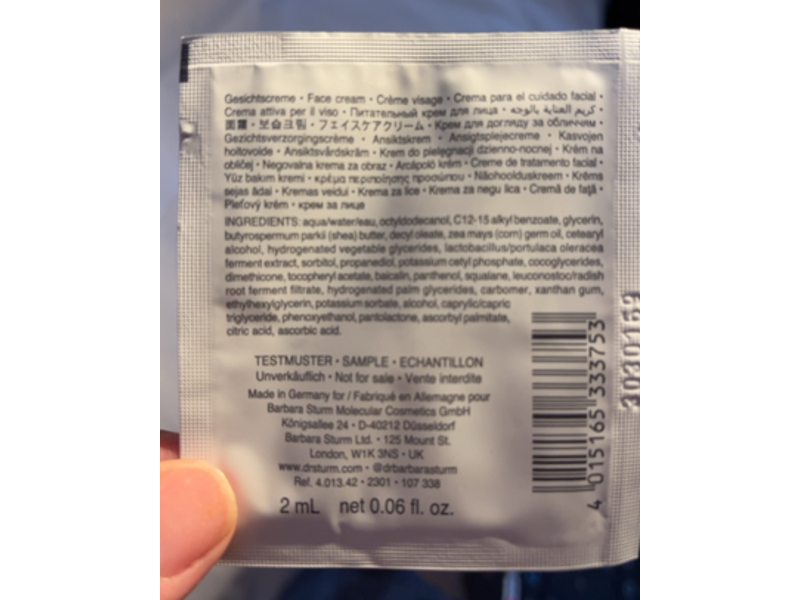 Dr. Barbara Sturm Face Cream, 0.06 fl oz/2 mL