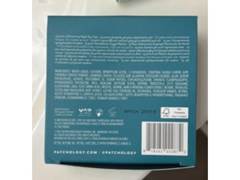 Patchology Flashpatch Restoring Night Eye Gels Patches, Retinol + Peptides + Arnica Extract, 15 Pairs