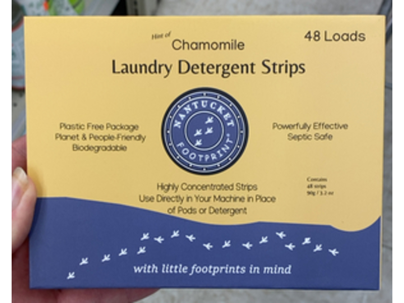 Nantucket Footprint Laundry Detergent Strips, Chamomile, 48 Loads, 3.2 oz/90 g
