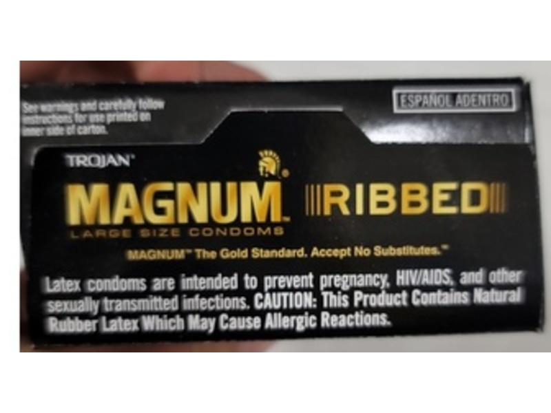 Trojan Magnum Ribbed Lubricated Condoms, Large Size, Pack Of 72