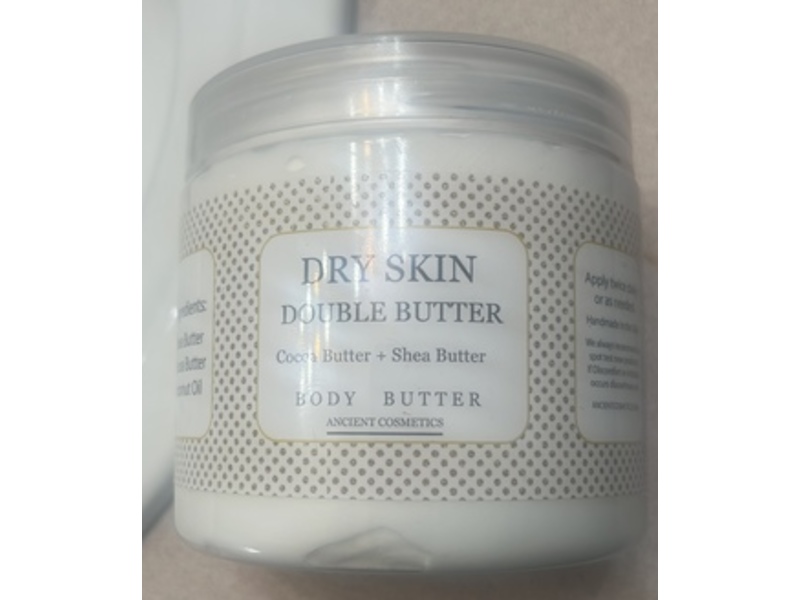 Ancient Cosmetics Dry Skin Double Butter Body Butter, Cocoa Butter + Shea Butter, 8 oz