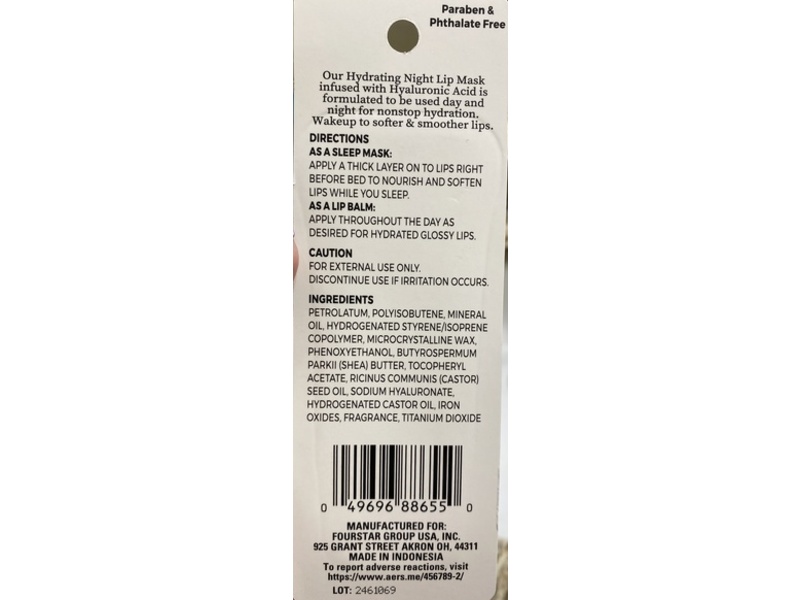 BPure Hydrating Night Lip Mask, 035 oz / 10 g