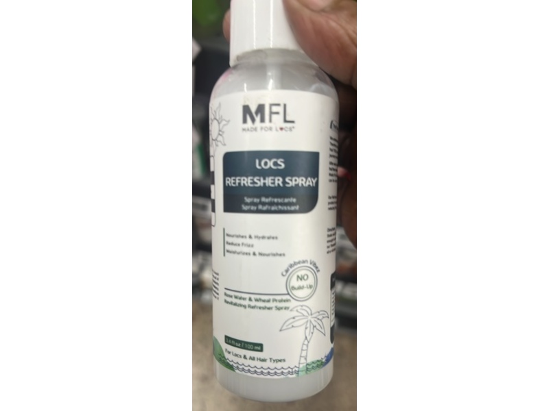 Made For Locs Vegan Rose Water Refresher Spray, Caribbean Vibez, 3.4 fl oz/100 mL