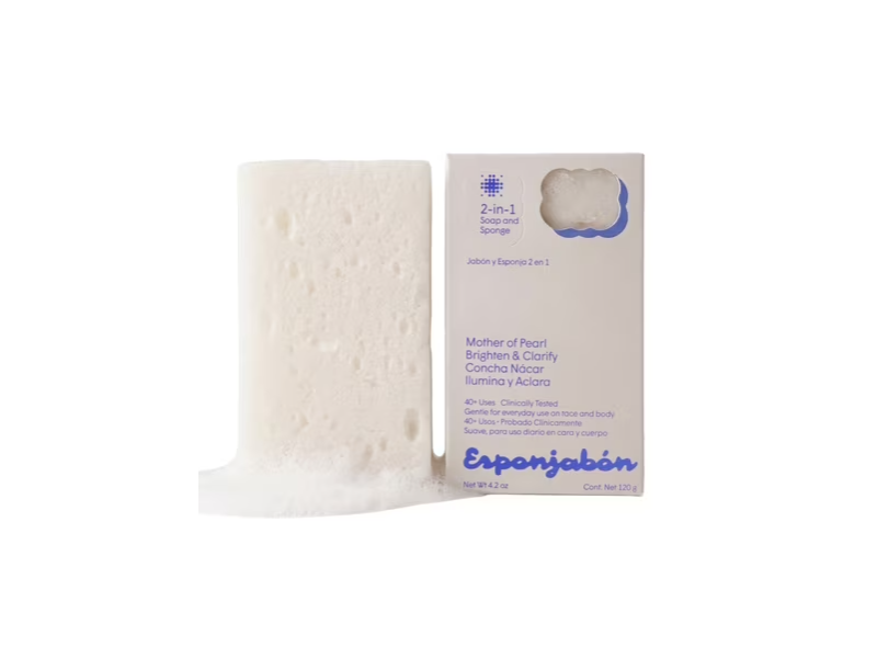 Esponjabon Mother Of Pearl 2-In-1 Soap & Sponge, 4.2 oz/120 g