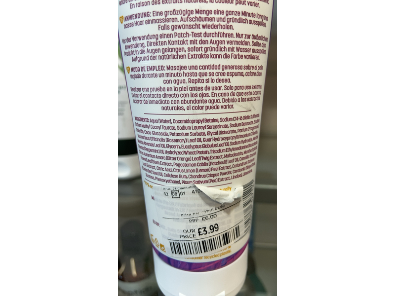 Kind Natured The Volumising Kind Shampoo, Wheat Protein & Peppermint, 8.4 fl oz/250 mL