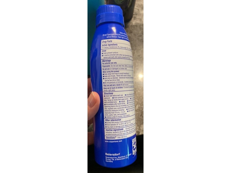 Coppertone Sport Sunscreen Spray, SPF 50, 5.5 oz/156 g Pack Of 2