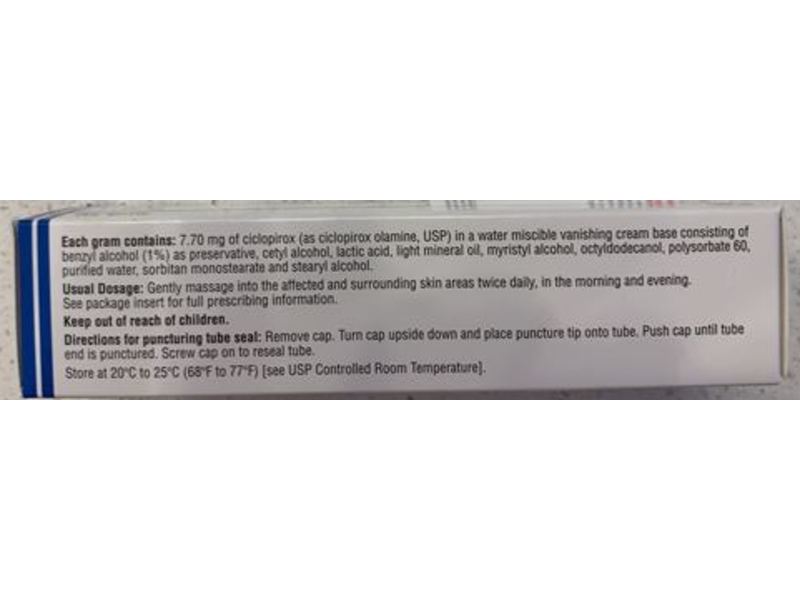 Ciclopirox Olamine Cream Usp 0.77%, 30 g Glenmark (RX)