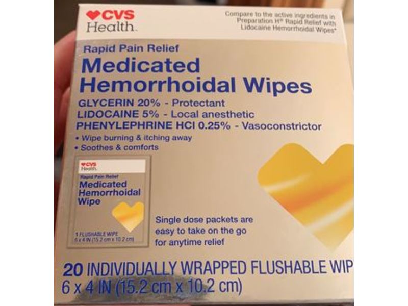 CVS Health Medicated Hemorrhoidal Wipes, 20 Wipes