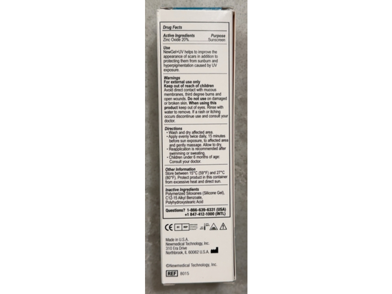 NewGel+ Scare Reducation + Sun Protection Silicone Scar Gel, SPF30, 0.5 oz/15 g