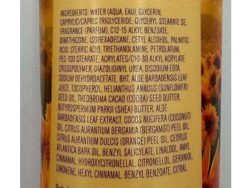 Bath & Body Works Ultra Shea Body Cream, Golden Sunflower, 8 fl oz/226 g