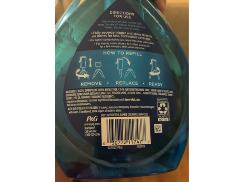 Dawn Platinum Plus Powerwash Dish Spray, Fresh Scent, 215 fl oz/635 mL