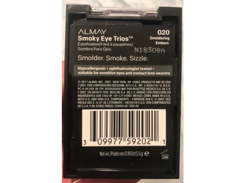 Almay Smoky Eye Trios Eyeshadow, 020 Smoldering Embers, 0.19 oz/5.5 g