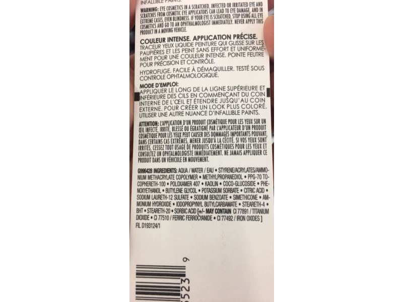 L'Oreal Infallible Paints Liquid Eyeliner, 310 White Party, 0.034 fl oz/10 mL