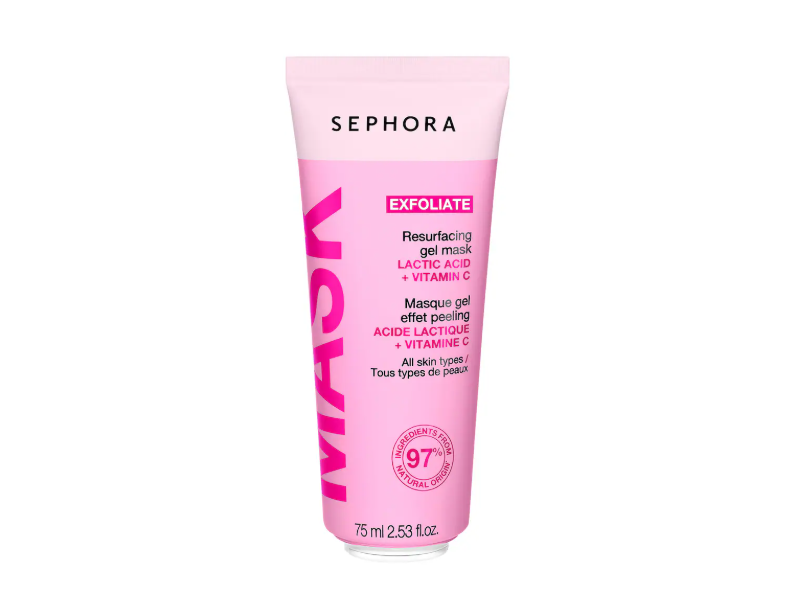Sephora Resurfacing Gel Mask, Lactic Acid+Vitamin C, 2.53 fl oz/75 mL