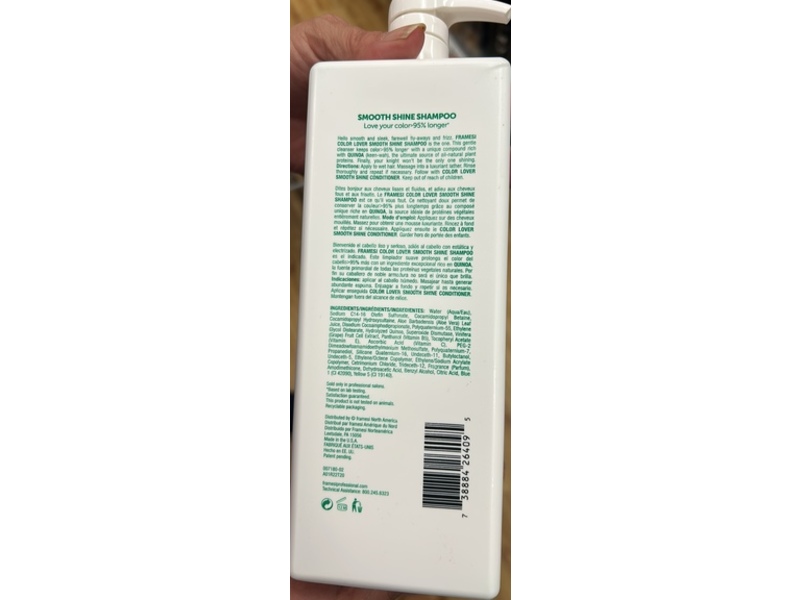 Framesi Color Lover Smooth Shine Shampoo, 33.8 fl oz/1000 mL