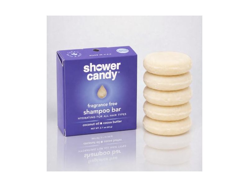 Shower Candy Fragrance Free Shampoo Bar, Coconut Oil & Cocoa Butter, 2.1 oz/60 g, Pack Of 6