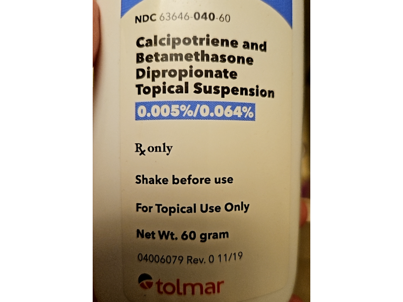 Calcipotriene and Betamethasone Dipropionate Topical Suspension, 0.005 % / 0.064 %, 60 g, Tolmar (Rx)