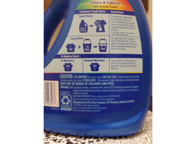 Clorox 2 Stain Remover & Color Brightener For Colors, Clean Linen, 88 fl oz/2.60 L, 64 Loads