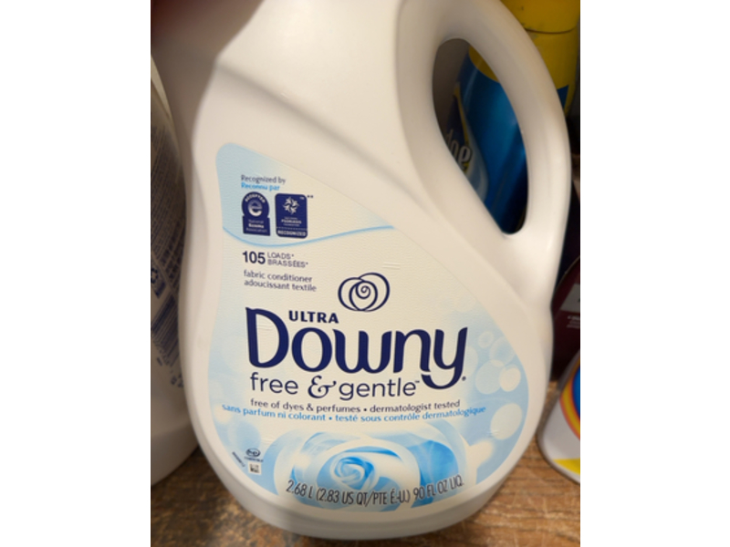 Downy Ultra Fabric Conditioner, Free & Gentle, 105 Loads, 90 fl oz/2.68 L