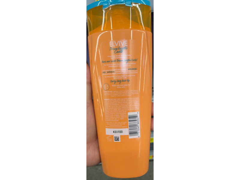 L'Oreal Paris Elvive Dream Lengths Curls Moisture Push Shampoo, 13.5 fl oz/399 mL