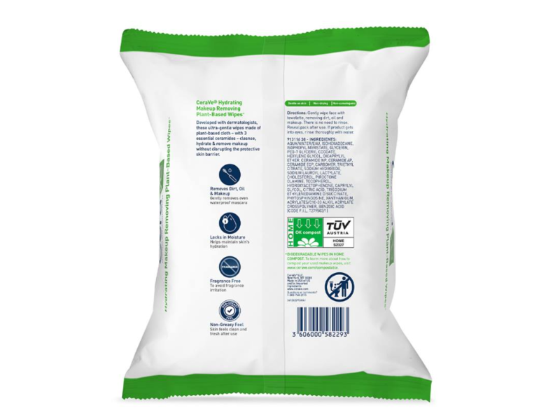 CeraVe Hydrating Makeup Removing Wipes, 25 Count
