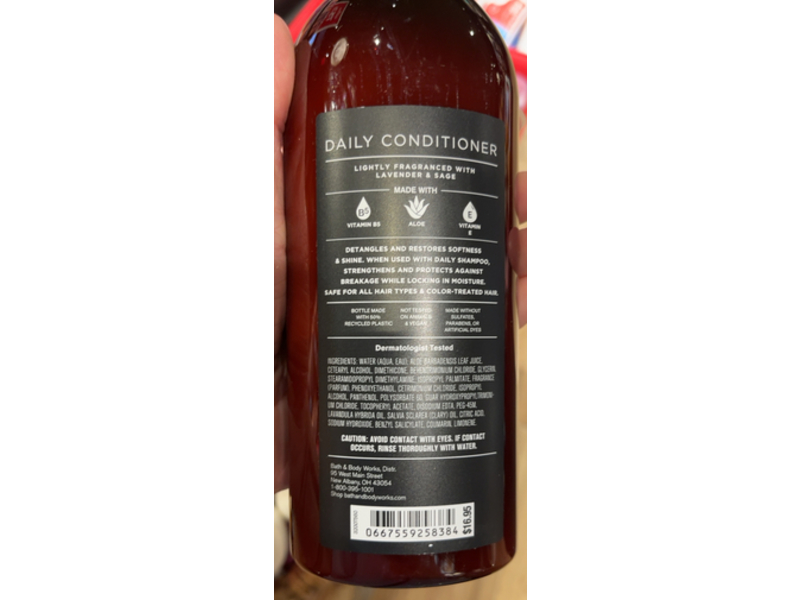 Bath & Body Works Daily Conditioner, Vitamin B5 & Aloe, 16 fl oz/473 mL
