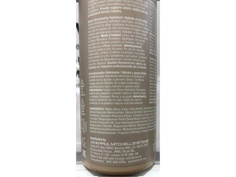 Paul Mitchell Sheer Hydration Conditioner, 10.14 fl oz/300 mL