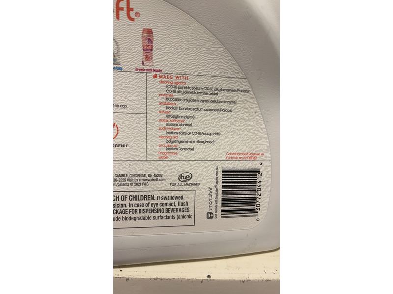 Dreft Stage 2: Active Baby Liquid Laundry Detergent, 114 Loads, 165 fl oz/4.87 L