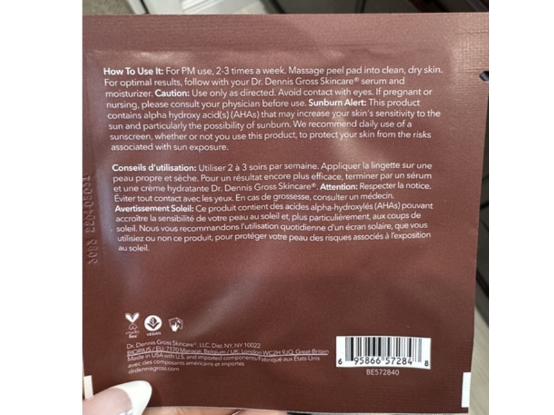 Dr Dennis Gross Overnight Texture Renewal Peel, Advanced Retinol Ferulic, 0.07 fl oz/2.2 mL, Pack Of 16