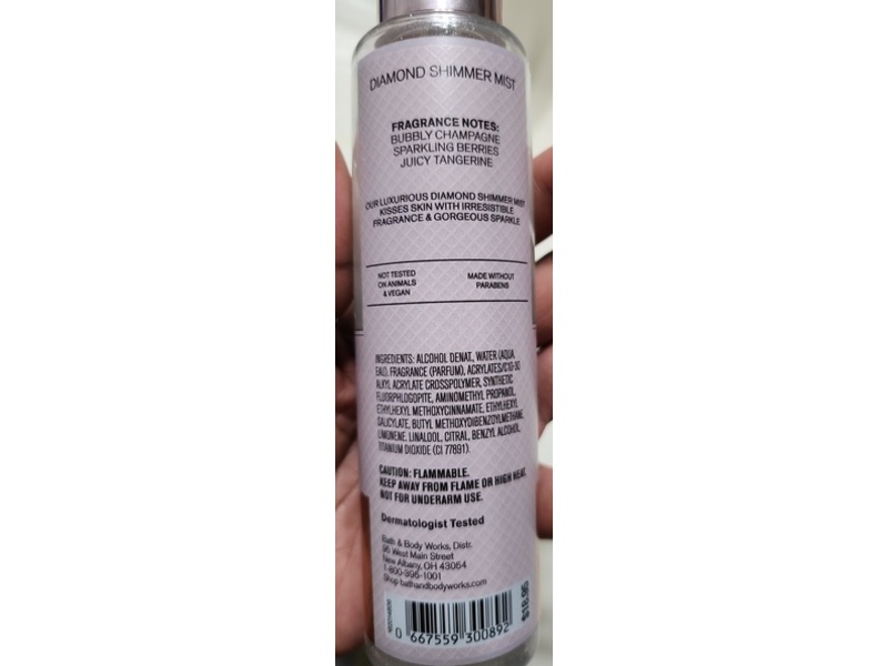 Bath & Body Works Champagne Toast Diamond Shimmer Mist, 4.9 fl oz/145 mL