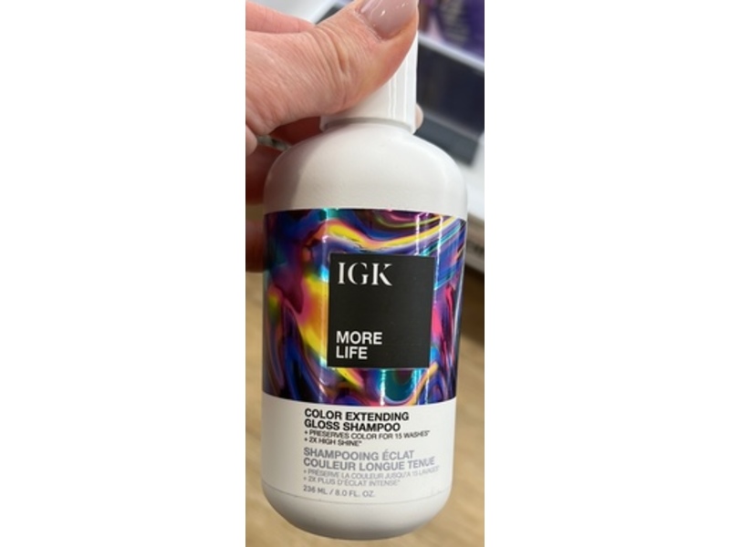 IGK More Life Color Extending Gloss Shampoo, 8 fl oz/236 mL