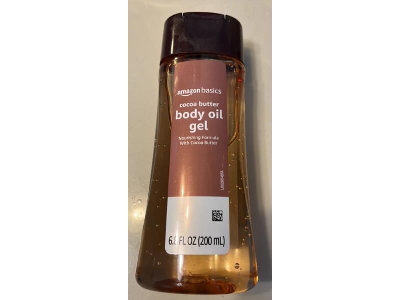 Amazon Basics Cocoa Butter Body Oil Gel, 6.8 fl oz/200 mL