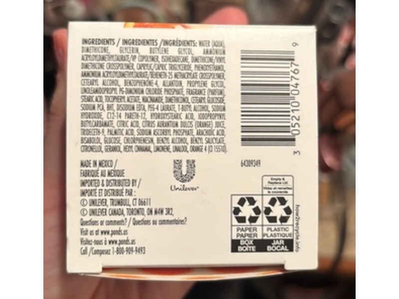 Pond's Fresh Hydration Gel Moisturizer, Orange Extract + Vitamin C, 3.4 oz/96.4 g