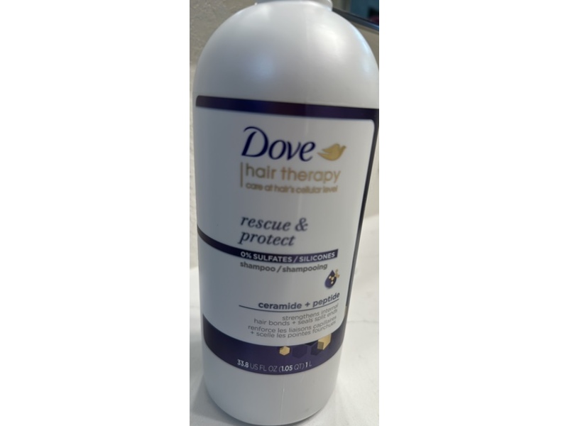 Dove Rescue & Protect Shampoo, Ceramide + Peptide, 33.8 fl oz/1 L